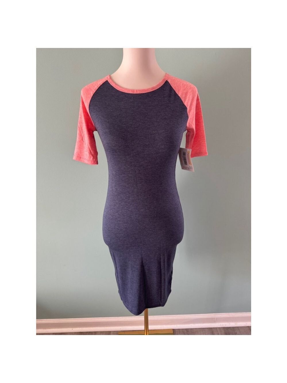 Women's LuLaRoe Julia Dress XXS Blue Peach